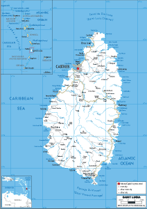 <strong>ROAD</strong> Map of Saint Lucia
